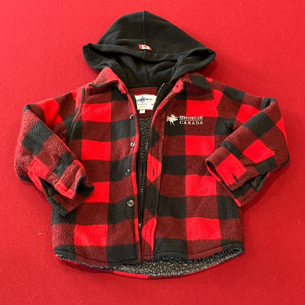 Plaid Red and Black Kids Hoodie
